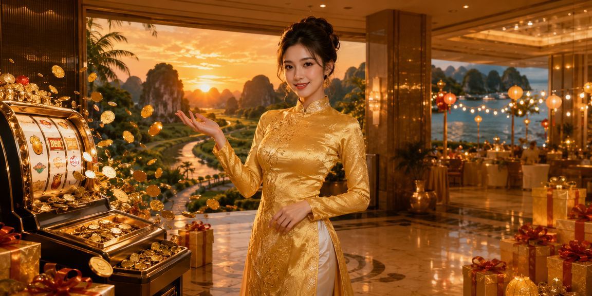 Người phụ nữ mặc áo dài tại Ninh Bình chơi game trực tuyến trên điện thoại
